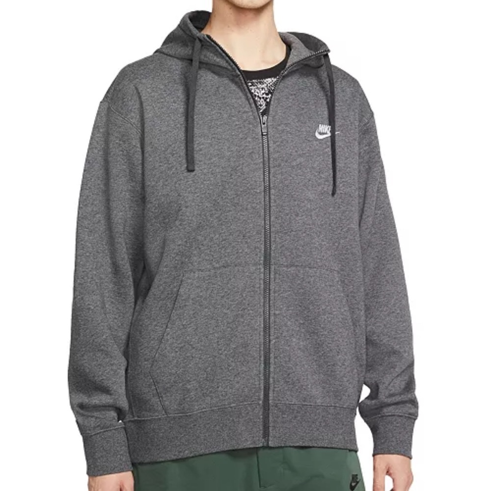 Nike Mens Charcoal Gray Zip Up Hoodie Sweatshirt Medium